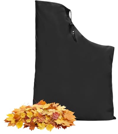 Getdoublerich Bolsa de colección, para soplador LEAF, bolsa de vacío para jardín, césped, patio, repuesto para bolsa LEAF, fibra de la bolsa con grietas (negro)