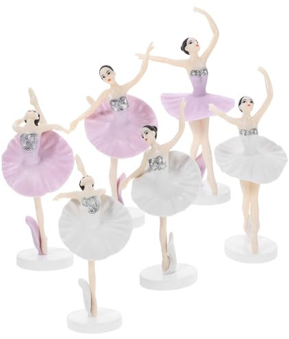 Toyvian 6pcs Ballerina Kuchen Toer Set Mädchen Kuchen Dekorationen Kunststoff Ballett Mädchen Figuren Für Geburtstag Party