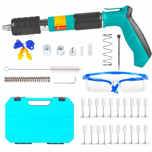 Nagelpistole mit 120 runden Nägeln, verstellbar, 5 Stufen für Wandmontage, zur Befestigung von Kabeln der Decke aus Beton.