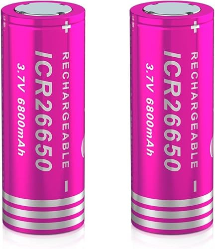 Ricaricabile 3.7V Batteria 6800mAh Alta Capacità Batteria agli Loni di Litio 3.7V Batteria Ricaricabile 1200 cicli per Torcia a LED (2Pcs)