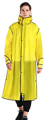 Lässige Anzugjacke für Herren 2024, Schutzjacke, modisch, Bergsteigen, Angeln, transparenter Reißverschluss, verdickter Selbst-Regenmantel, Old Mill Coat, gelb, XXXL
