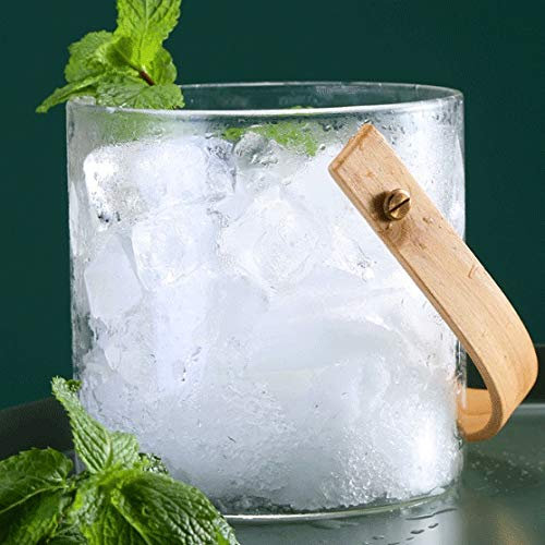 ZFLHIOR Eiskübel, Kreativer Eiskübel aus Glas, Champagner-Kübel für Bar-Partys, Transparenter Dicker Eiskübel