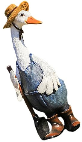 Cabilock Figurine De Canard Résine Statue Décorative De Jardin Style Ferme Décoration Adorable pour Intérieur Et Extérieur Original pour Maison Et Jardin
