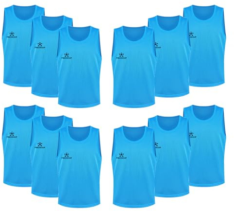FIBOGOUP Fußball Trainingsweste,Fussball Leibchen Kinder Erwachsene,Fussballtraining Zubehör,Westen fürs Teamtraining(Himmelblau XL)