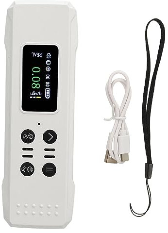 Tragbarer Geiger -Zähler, Strahlungsdetektor mit Hoher Empfindlichkeit mit Schall- und Lichtalarm, HD -LCD -Anzeige für γ X β -Strahlen, Ideal für Heim-, Krankenhaus- und (Weiß)