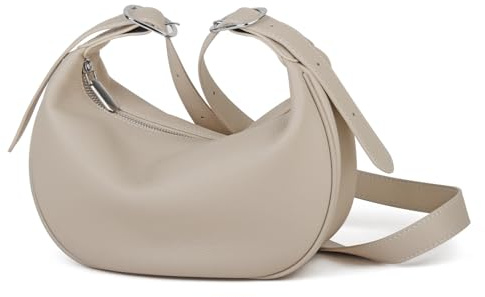 DONNAIN Crossbody Bag Damen Leder, Moon Bag, kleine Umhängetasche | Halbmond Tasche Damen Leder, Cross Body Bag for Women, Shoulder Bag Women mit verstellbarer Riemen, Schultertasche
