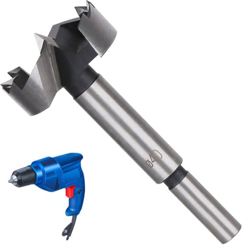 LNJBABAO 40mm Forstner Drill Bit Forstner Bit Wood Drill Bits for Holes Hinge Cutter for Woodworking (Ø6mm, length 95mm, Round Shank) (40mm)