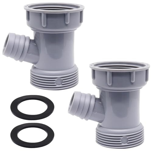 SWZHAI 2Pcs Dishwasher Drain Hose Adapter Wye, 3 Way Y-Shaped Kitchen Sink Drain Pipe Adapter with Gaskets, Waste Outlet Male Female Thread Fitting with Dishwasher Input 1-1/2 Inch