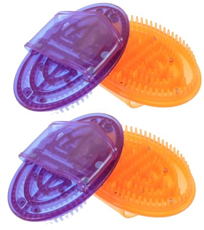 Veemoon 4pcs Meridian Pressure Massage Brush Set PVC Material Purple Nail Brush 160g Each Handheld Body Relaxation Tool for Spa Beauty Salon and Daily Meridian Care