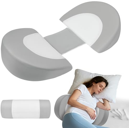 Pregnancy Pillows for Sleeping, Memory Foam Soft Maternity Pillow for Pregnant Women, Pregnancy Body Support Wedge Pillow for Back, Belly, Hips, Legs, Side Sleepers, Detachable Pillow Cover, Grey
