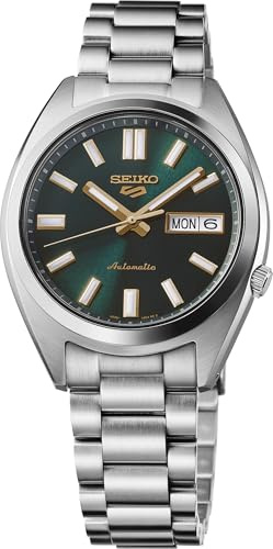 SEIKO SRLP57 5 Sports Men's Automatic Watch with Stainless Steel Case and Luminous Hands - Stylish Wrist Watches, Green