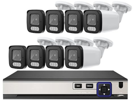 Di Telecamere Sicurezza CCTV 10CH IP PoE Videosorveglianza Domestica Kit 4K 4Mp 8Mp Audio Bidirezionale Ai Esterno(4T,8PCS 8MP Cameras)