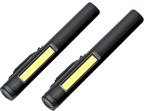 flintronic 2Pcs Taschenlampe, Mini LED Taschenlampe, Handheld Taschenlampe Klein, IPX4 Wasserdicht Stiftlampe, USB-aufladbare, Stift Lampe Perfekt für Inspektion, Arbeit, Reparatur, Notfälle