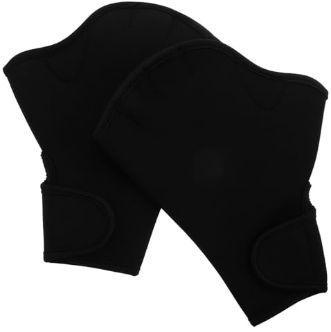 HOOTNEE Guantes Acuáticos de Natación de Nailon Transpirables para Hombres y Mujeres, Guantes Protectores para Piscina y Fitness Acuático, Talla L, Color Negro, 1 Par para Buceo y Snorkel