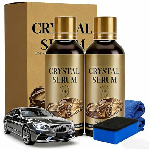 PTZ Crystal Serum, Kit de recubrimiento cerámico avanzado de grafeno 9H (100 ml) para automóviles, Pintura de alto brillo, recubrimiento hidrofóbico, resistente a arañazos y de larga duración (2PCS)