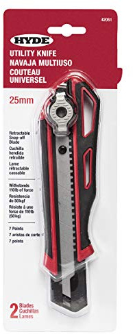 Hyde 42051 25mm Snap-Off Knife with Screw Lock
