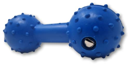 WEPO Hundespielzeug interaktiv Blau - Hundespielzeug Naturkautschuk | Hundeknochen kleine Hunde - Kauspielzeug für Hunde mit kleinem Glöckchen - Steigert Interesse am Spielen