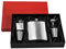 EYEPOWER Flasque 210 ML en Acier INOX + Entonnoir + 4 Petits Verres + Porte-clés + élégante Coffret Cadeau Bouteille en métal Inoxydable 0,2 l 7oz