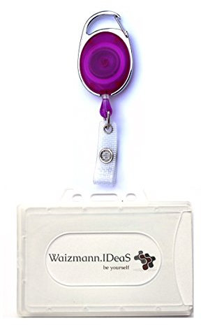 Waizmann.IDeaS® 1x Ausweisset Ausweis Set -Ausweisjojo Jojo Zipper oval mit Schlaufenclip Aufrollmechanismus + Ausweishülle leicht FLEXIBEL Kartenhülle Kartenhalter Schutzhülle horizontal
