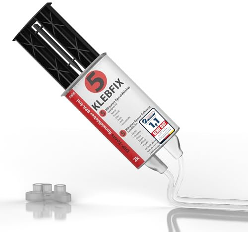 DIP-Tools KLEBFIX - Colla Bicomponente Epossidica per Legno, Metallo, Vetro, Plastica e Altro Ancora in Soli 5 minuti (1x25ml)