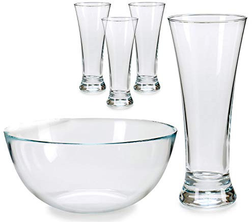 Set 5 Piezas Bol+ 4 vasos cerveza