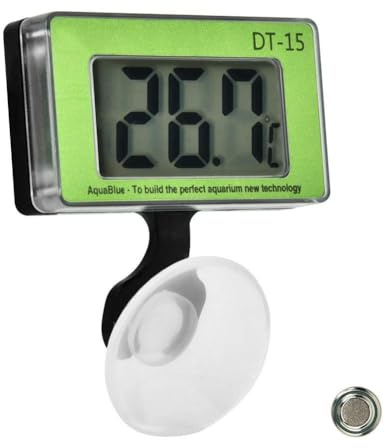 Aquarium Thermometer Submersible Fish Tank Temperature Thermometer LCD Digital Waterproof Thermometer with Suction Cup for Tropical and Marine Aquarium