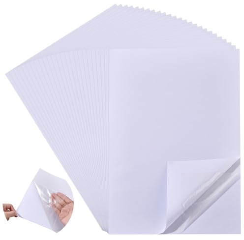 BENECREAT 18 Blatt A4 doppelseitige Klebeblätter 29x21cm Weiße selbstklebende Klebeband Sandwichschicht mit doppeltem Klebeband für Geschenkpapier handgefertigte Karte