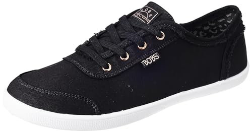 Skechers Women's Bobs B Cute Sneaker – Memory Foam, Flexible Outsole, Lightweight Vegan Shoes, Black, 6 UK