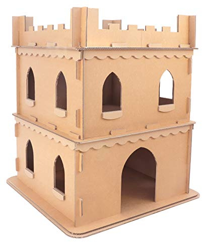Katzenburg aus Wellpappe, faltbar – Katzenhöhle, Medium | Katzenhaus, Katzenschloss, Katzenbedarf, Katzenkorb, Katzenvilla, Katzenliege, Katzenspielplatz, Katzenspielhaus, Katzenbett