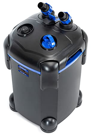 AMOSIJOY Canister Filter, Ultra-Quiet External Aquarium Filter with Free Media for Large Fish Tanks and Aquariums