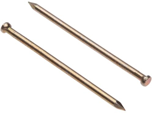 Clavos de Acabado para Paneles (Paquete de 200) Clavo Galvanizado Amarillo para Bricolaje y Manualidades Decoración de Madera Construcción de Muebles Tamaño: Longitud 60mm Diámetro de la uña 1.8mm