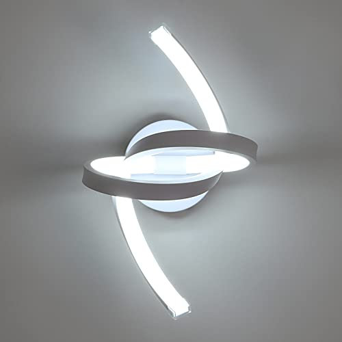 SENQIU Moderne LED Wandleuchte, 18W 6500K Kaltweißes Licht Gewellte Wandlampe Innen,Weiße Einfache Innen Wandbeleuchtung für Schlafzimmer, Wohnzimmer, Flur, Eingang, Veranda…