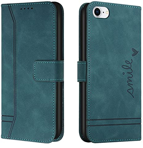 Lihondar Kompatibel mit iPhone SE 2020/iPhone 8/iPhone 7 Hülle (4,7 Zoll), Klappbar Handyhülle Klapphülle mit Kartenfach Handytasche Handy Schutzhülle Tasche Leder Wallet Flip Case Slim Cover (Grün)