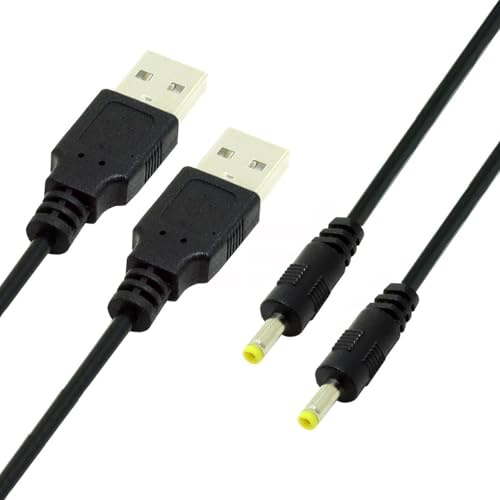 NFHK 2 Stk/Packung 150 cm 24AWG USB 2.0 Stecker Typ-A zu 5V DC 4,0x1,7mm DC Stromversorgung Rundstecker-Kabel