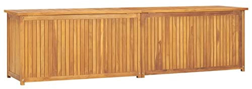 Festnight Gartenbox Gartenauflagenbox Aufbewahrungsbox aus Holz Gartentruhe Wasserdicht Auflagenbox Wasserdicht Gartenbox Wasserdicht 200x50x53 cm Massivholz Teak
