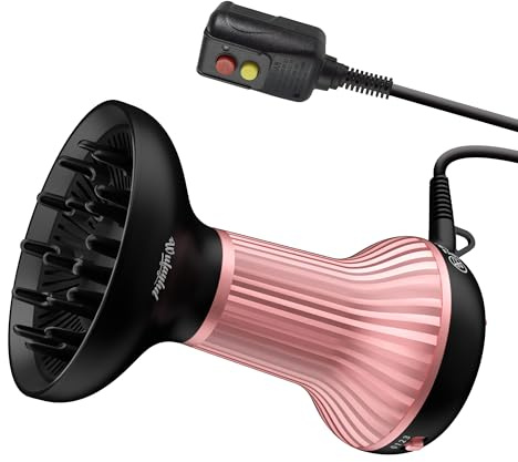 WUFAYHD Diffuser Hair Dryer for Curly Hair with Ceramic Technology, Lightweight Elegance, 2-in-1, Gifts for Her, Reduces Frizz, Enhances Curls, Volumizes, Portable Hair Dryer, ALCI Safety Plug