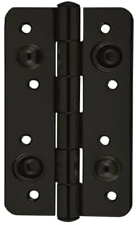 Bisagra especial de seguridad negra sin remate canto redondo para puerta blindada de150mmx80mm