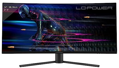 LC-Power LED-Monitor Gaming Curved 86,36 cm 34 3440 x 1440 UWQHD @ 165 Hz VA 350 cd/m² 3000:1 HDR400 1 ms 2xHDMI 2xDisplayPort Schwarz