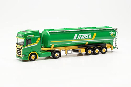 Herpa LKW Modell Scania CS 20 HD Silo-Sattelzug Intra, Miniatur im Maßstab 1:87, Sammlerstück, Made in Germany, aus Kunststoff