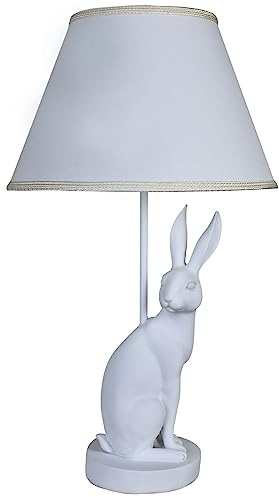 Tischlampe Rabbit Leuchte Hase Landhaus Hasenlampe (ohne Leuchtmittel) Weiss Hasenleuchte Weiss 53cm cw634 Palazzo Exklusiv