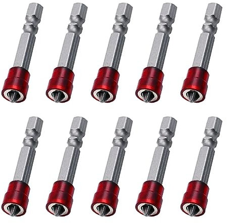 Teocpai 10 Pièces Embout de Tournevis Cruciforme PH2 Foret Magnétique de 50 mm Mèche Pour Cloison Sèche à Queue Hexagonale de 1/4 Pouce