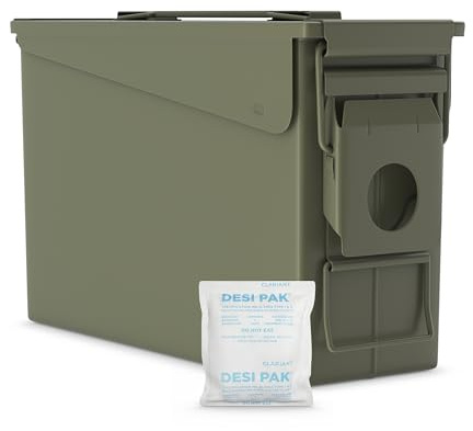 30 Cal Ammo Can M19A1 - Steel Ammo Boxes for Storage, Air Tight & Waterproof Metal Box for Ammunition Rounds or Underground Storage Container, Military Spec Certified Utility Dry Ammo Box + Sealed Lid