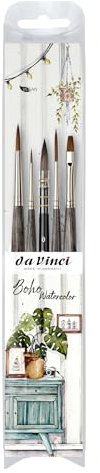 da Vinci | Signature | Boho Watercolor | Aquarellmalerei | Künstlerpinsel | Verwaschpinsel | flüssige Acrylfarben | Made in Germany | Set | Größe 0