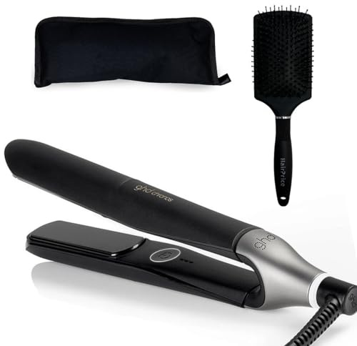 Ghd – Plancha alisadora Ghd Chronos negro + estuche de viaje Hairprice + cepillo Hairprice