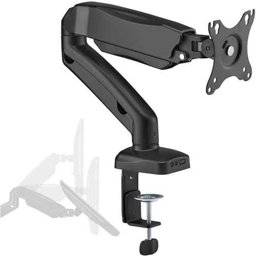 Xantron Monitor Tischhalterung bis 32 Zoll höhenverstellbar, Schwenkarm | Montage ohne Schrauben per Tischklemme, Quick-Release-Platte, ausziehbar, VESA 75x75/100x100, bis 9 kg
