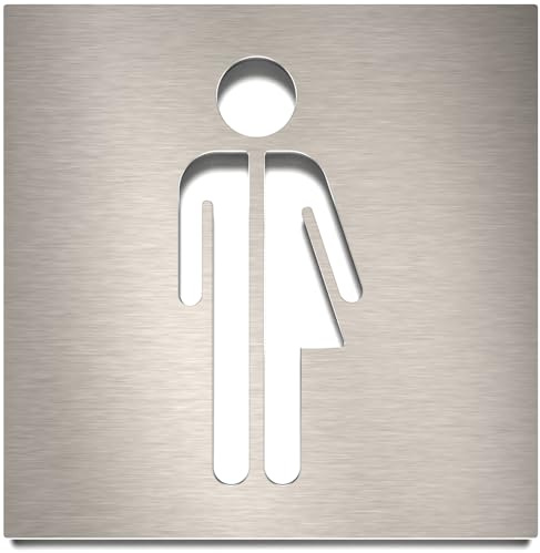Edelstahl WC-Schild Divers - selbstklebend & pflegeleicht - Design unisex Toiletten-Schild D-06-E