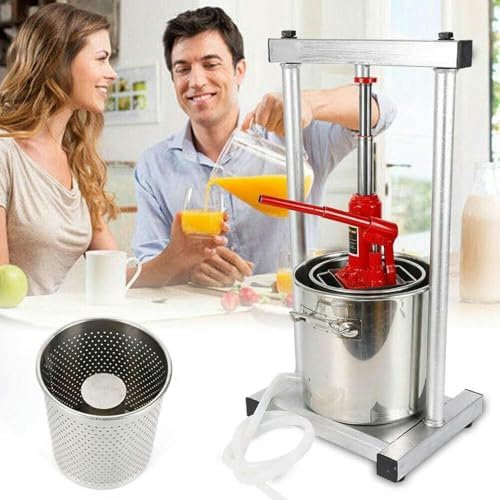 Exprimidor de gran capacidad, exprimidor de frutas de 12 litros, prensa de frutas, picadora de frutas, molino de frutas, prensa de manzanas, prensa de frutas para vino/sidra~/