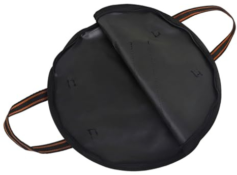10 Zoll Dummtrommel Tasche aus Oxford Gewebe, Tragbar | Schwarzes Design mit Gelben Streifen, Aufbewahrungsfach für Drumsticks, Passend für Transport und Reise