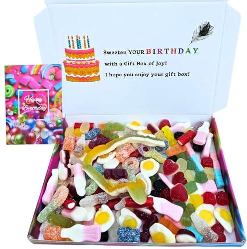 Happy Birthday Pick & Mix Sweets Gift Box | 12 Assorted mix, Retro Sweets with Birthday Card | Gift for Men, Women, and Kids | Letterbox friendly pick and mix Sweet Treat