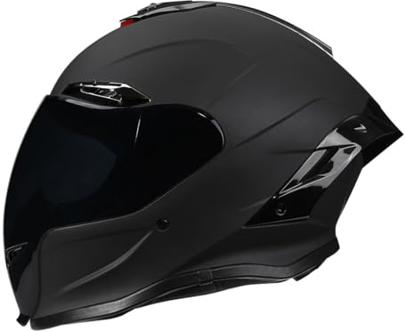 Woljay Motorradhelm Integralhelm Motorradhelme für Erwachsene Männer Frauen Rennsport Straßenmoped DOT / ECER22-05 zugelassen (Matte Black,Small)